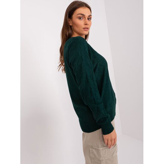 Sweter-AT-SW-2231.99P-ciemny zielony