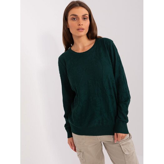 Sweter-AT-SW-2231.99P-ciemny zielony