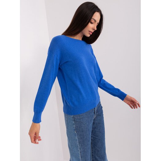 Sweter-AT-SW-2325.95P-ciemny niebieski