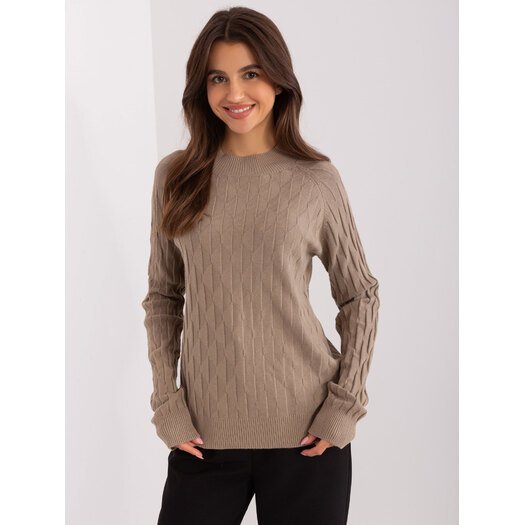 Sweter-AT-SW-2326.37X-ciemny bezowy