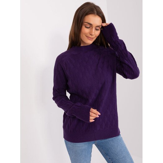 Sweter-AT-SW-2326.37X-ciemny fioletowy