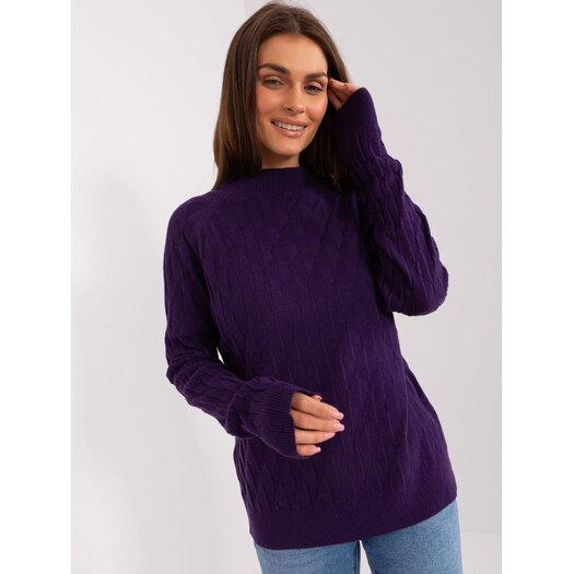 Sweter-AT-SW-2326.37X-ciemny fioletowy