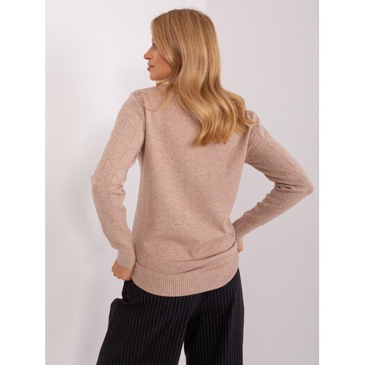 Sweter-AT-SW-232901.25X-ciemny bezowy