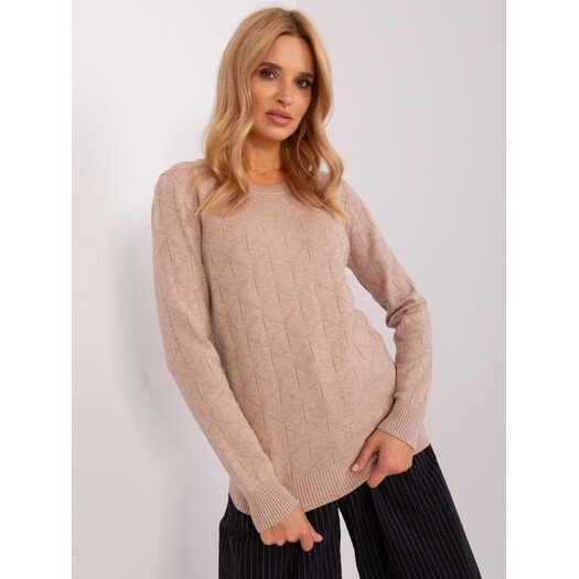 Sweter-AT-SW-232901.25X-ciemny bezowy