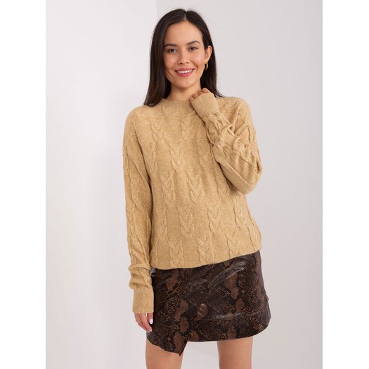 Sweter-AT-SW-2340.22-camelowy