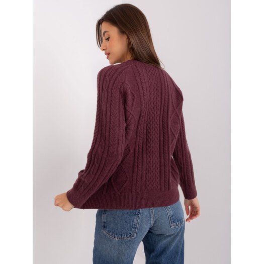 Sweter-AT-SW-2346-2.99P-ciemny fioletowy