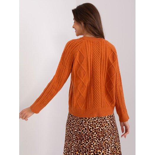 Sweter-AT-SW-2346-2.99P-ciemny pomarańczowy