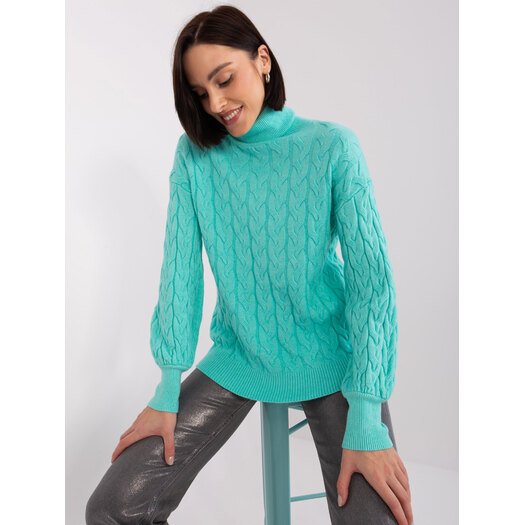 Sweter-AT-SW-2348.88-mietowy