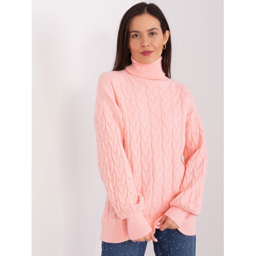 Sweter-AT-SW-2348.95-brzoskwiniowy