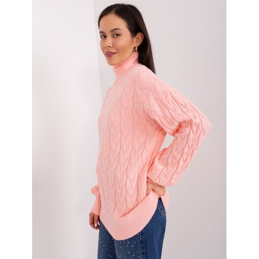 Sweter-AT-SW-2348.95-brzoskwiniowy