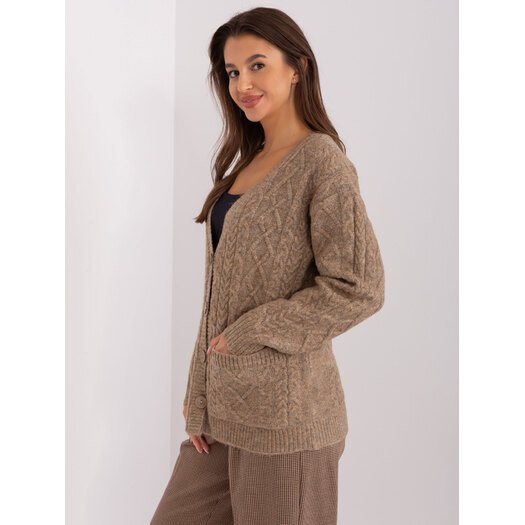 Sweter-AT-SW-2358.31-ciemny bezowy