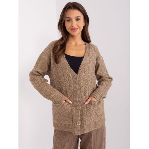 Sweter-AT-SW-2358.31-ciemny bezowy