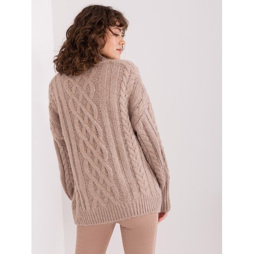 Sweter-AT-SW-2363-2.30-ciemny bezowy