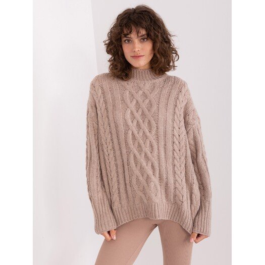 Sweter-AT-SW-2363-2.30-ciemny bezowy