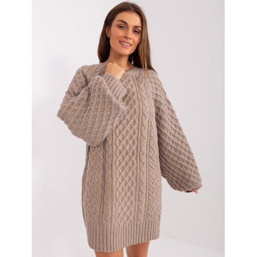 Sweter-AT-SW-2367-2.64P-ciemny bezowy