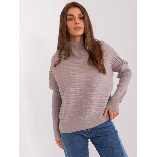 Sweter-AT-SW-2368.36X-ciemny bezowy