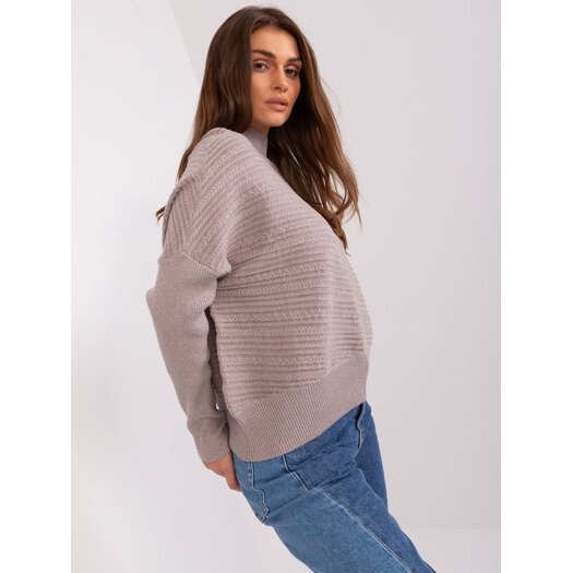 Sweter-AT-SW-2368.36X-ciemny bezowy