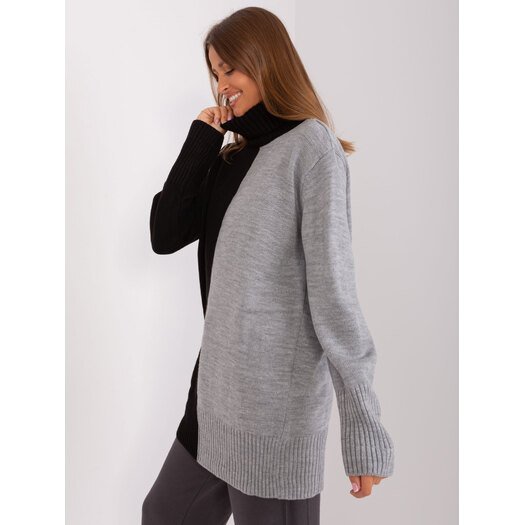 Sweter-BA-SW-0234.65P-szaro-czarny