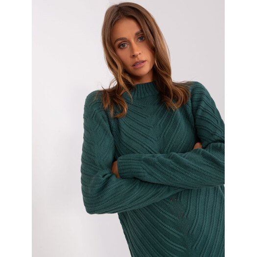 Sweter-BA-SW-8013.14P-ciemny zielony