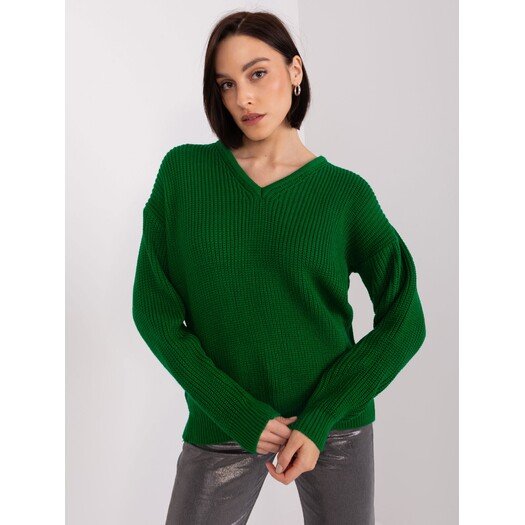 Sweter-BA-SW-8029.75P-ciemny zielony