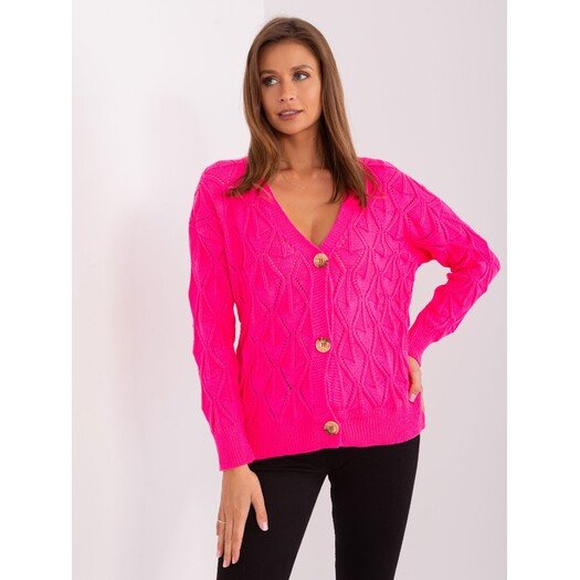 Sweter-BA-SW-8035-1.22P-fluo różowy