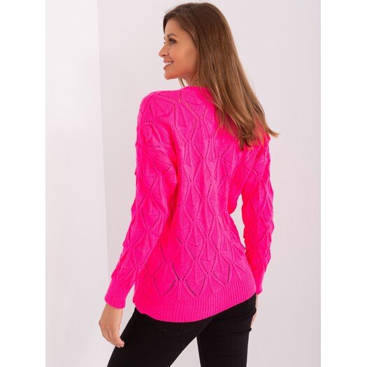 Sweter-BA-SW-8035-1.22P-fluo różowy