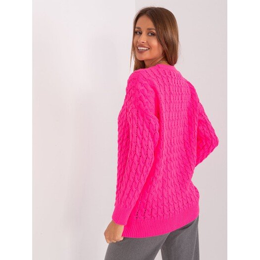 Sweter-BA-SW-8036-1.80P-fluo różowy