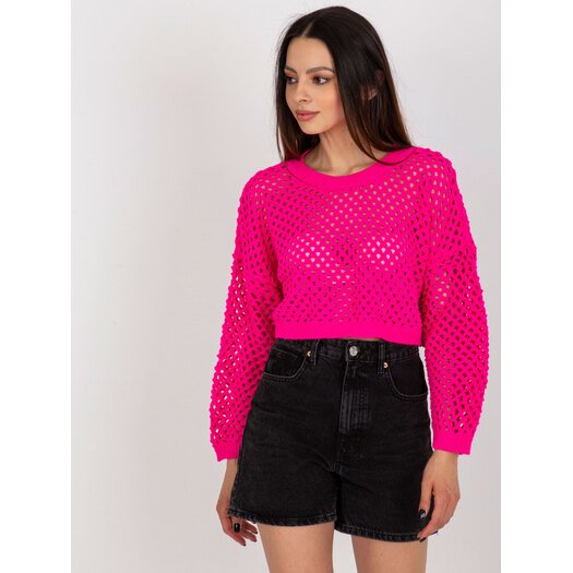 Sweter-BA-SW-9008.35P-fluo różowy