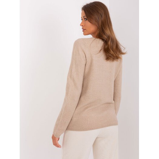 Sweter-D93110W90652B3VEN-ciemny bezowy