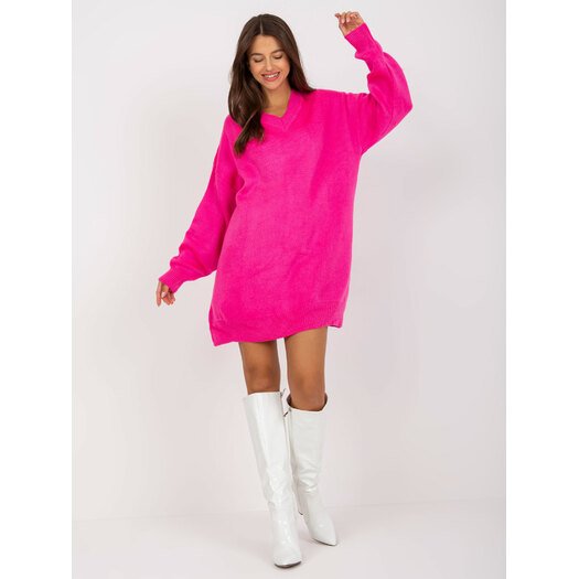 Sweter-LC-SW-0341.38P-fluo różowy