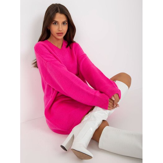 Sweter-LC-SW-0341.38P-fluo różowy