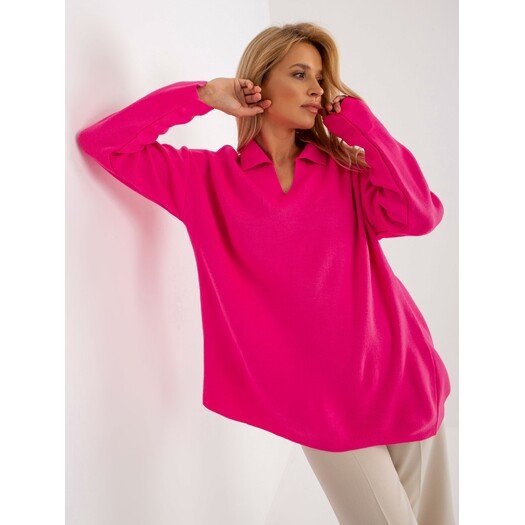 Sweter-LC-SW-2261.00P-fluo różowy