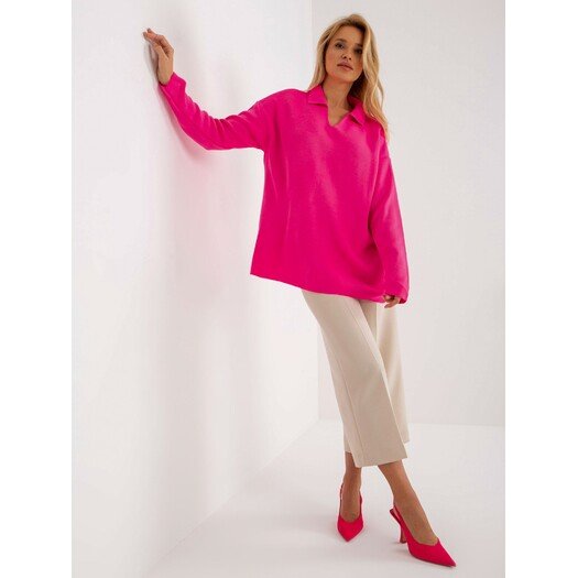 Sweter-LC-SW-2261.00P-fluo różowy