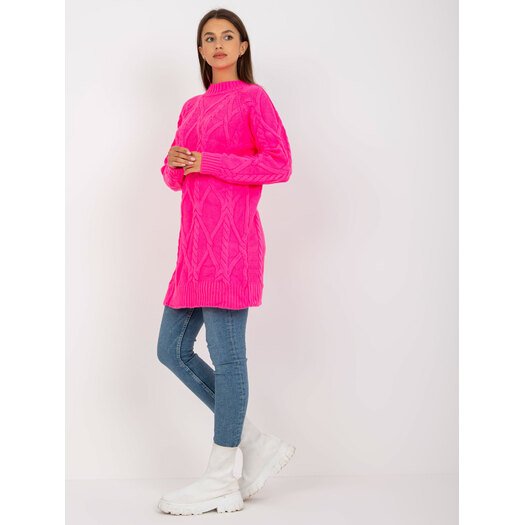 Sweter-LC-SW-8012.88P-fluo różowy