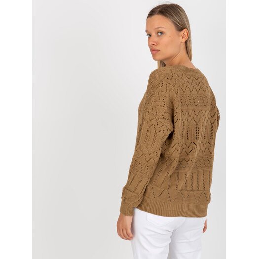 Sweter-LC-SW-8022.04P-ciemny bezowy