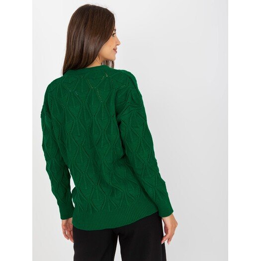 Sweter-LC-SW-8035.06X-ciemny zielony