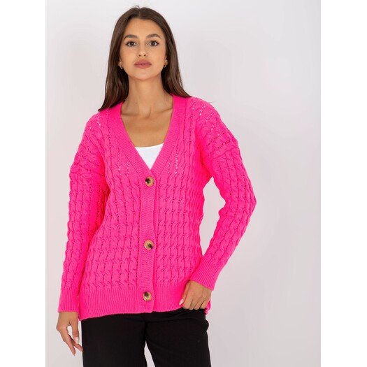 Sweter-LC-SW-8036.74P-fluo różowy