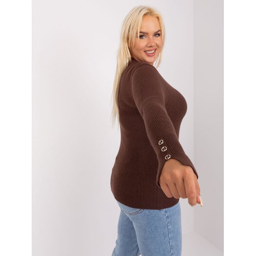 Sweter-PM-SW-PM-3770.30-ciemny brązowy