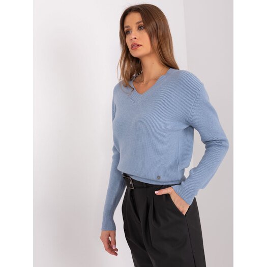 Sweter-PM-SW-PM895.40P-szaro-niebieski